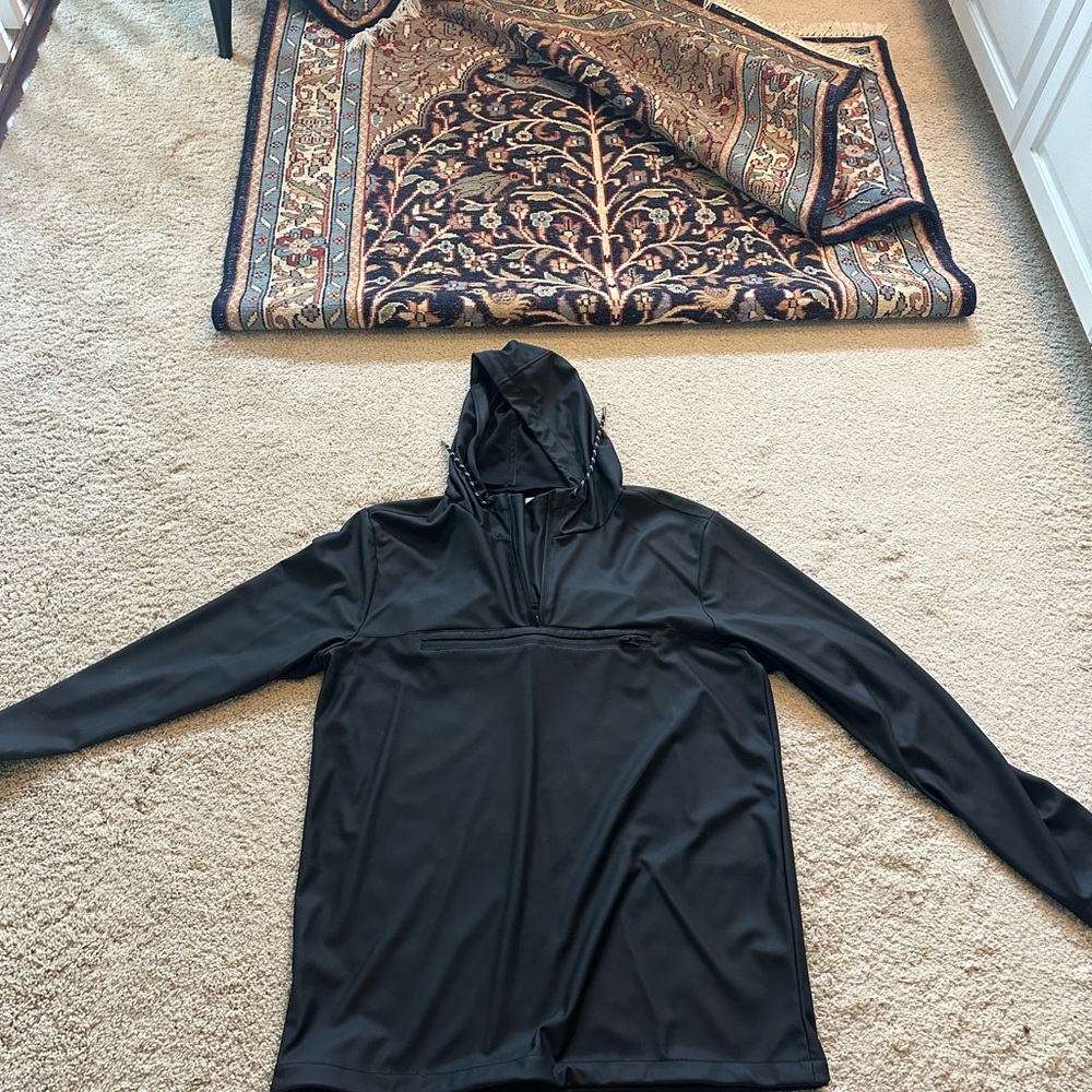 The Rail Semi-Leather Charcoal Hooded Jacket